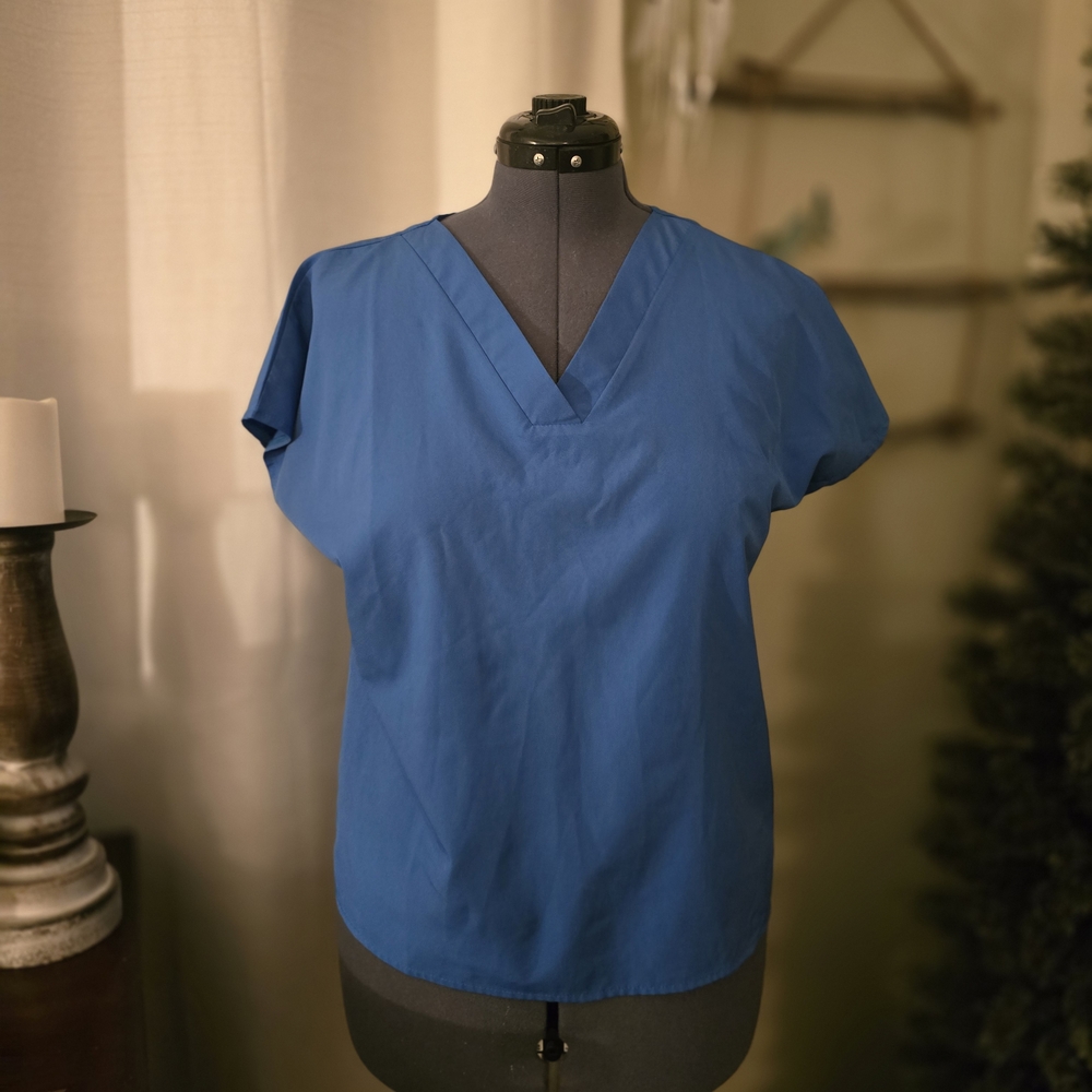 Blue V-Neck Women's Top